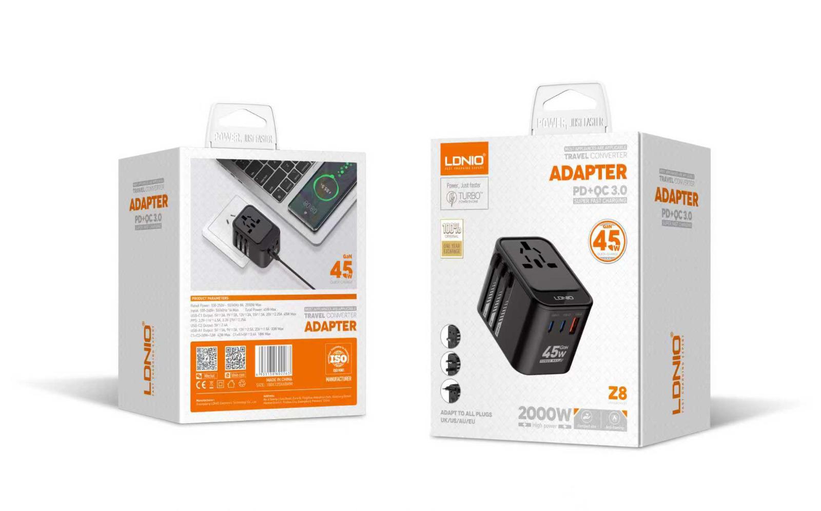 Z8 45W UNIVERSAL TRAVEL ADAPTOR