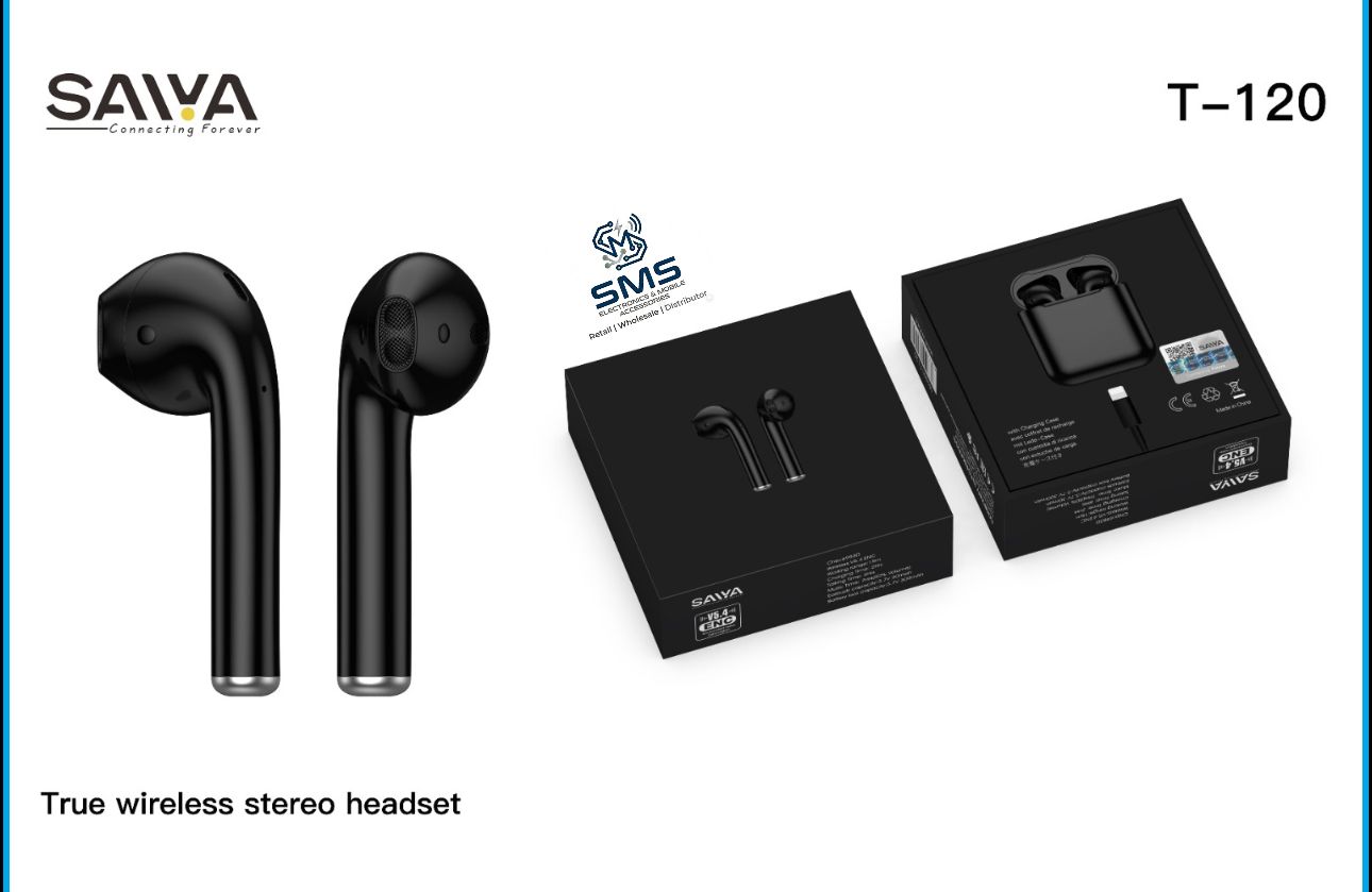 SAIYA T102 BLACK AIRPODS